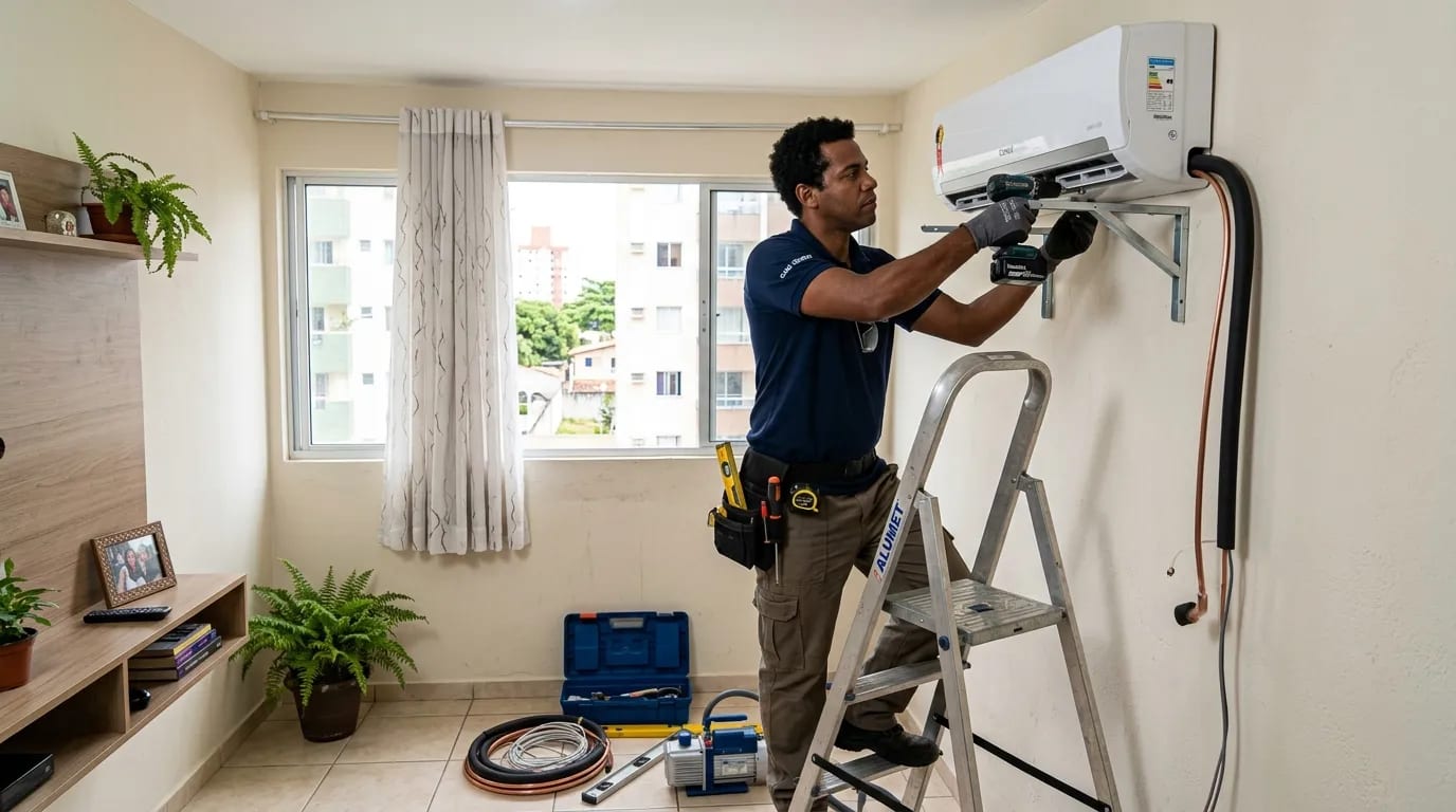 Instalação de ar-condicionado split em Limeira‑SP