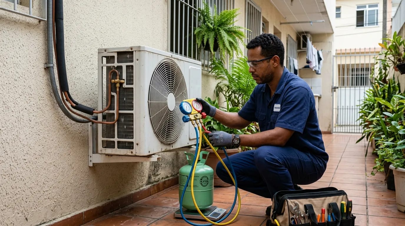 Instalação da condensadora em Limeira‑SP