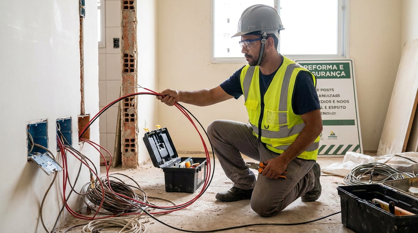 Substituição de fios antigos em Limeira‑SP